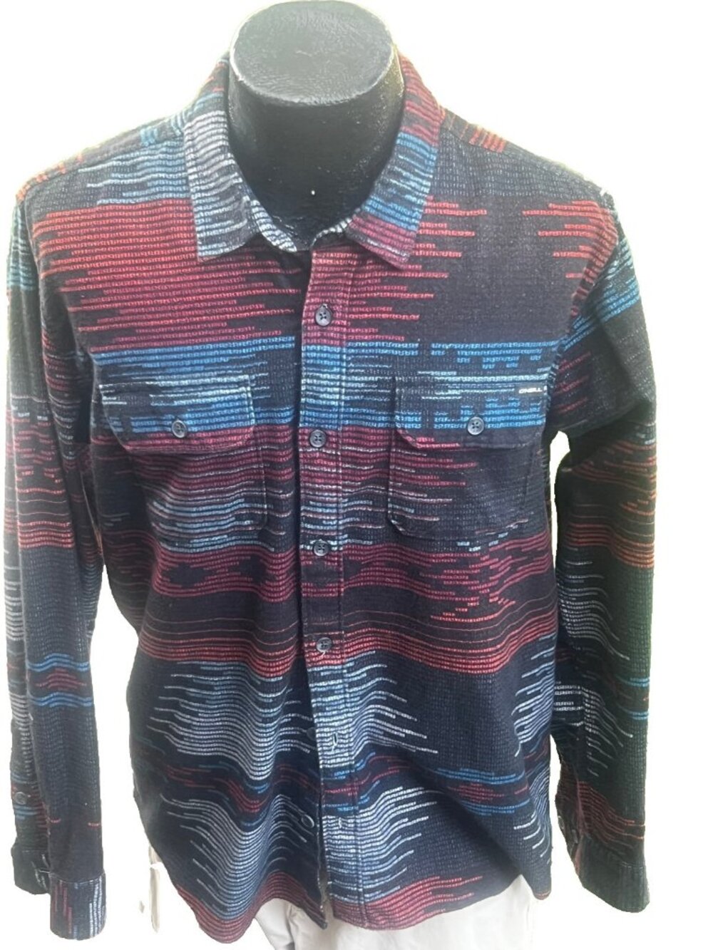O'Neill x Woolrich Southwestern Aztec Pattern Heavy Cotton Shirt Mens Medium